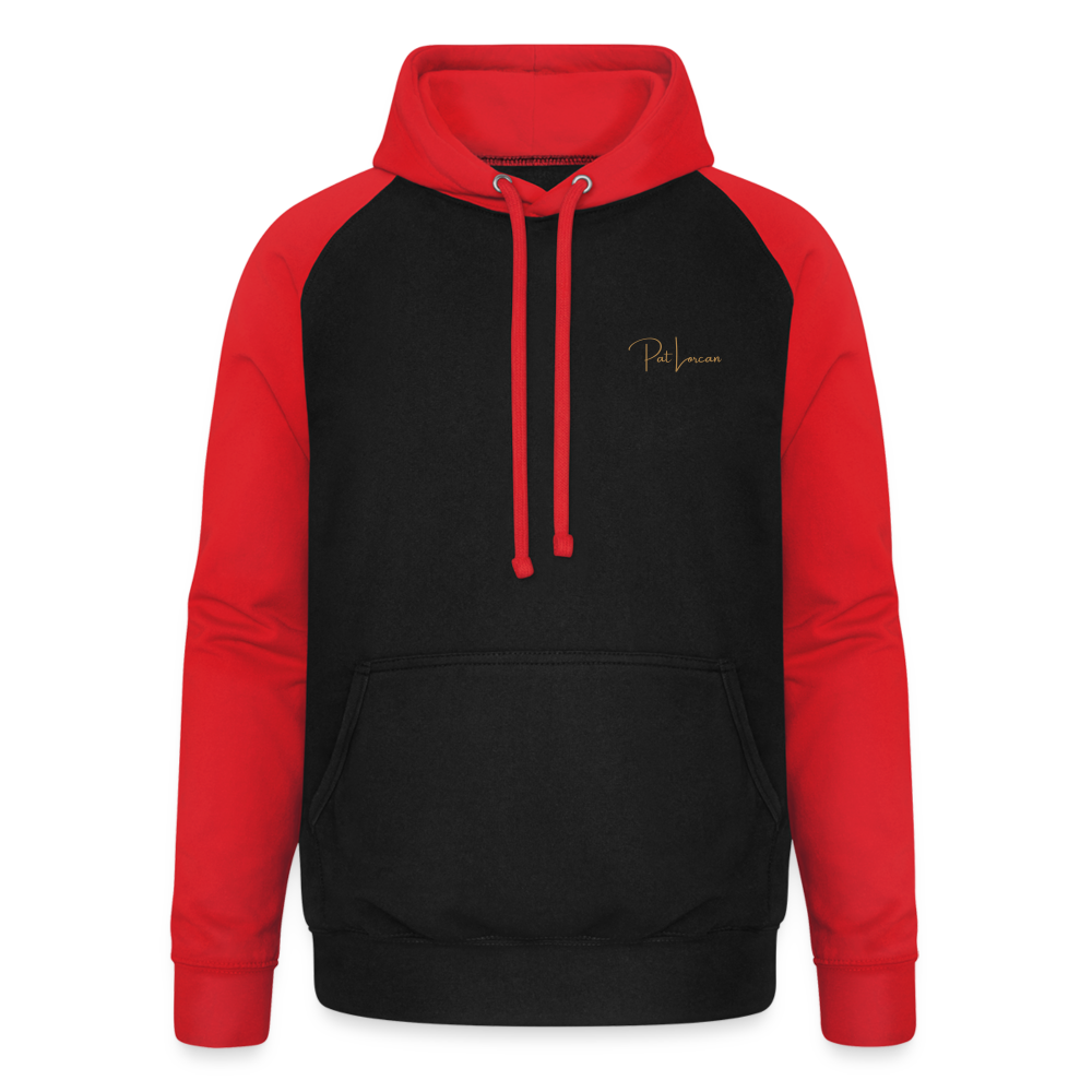 Pat Lorcan's Unisex Baseball Hoodie - black/red