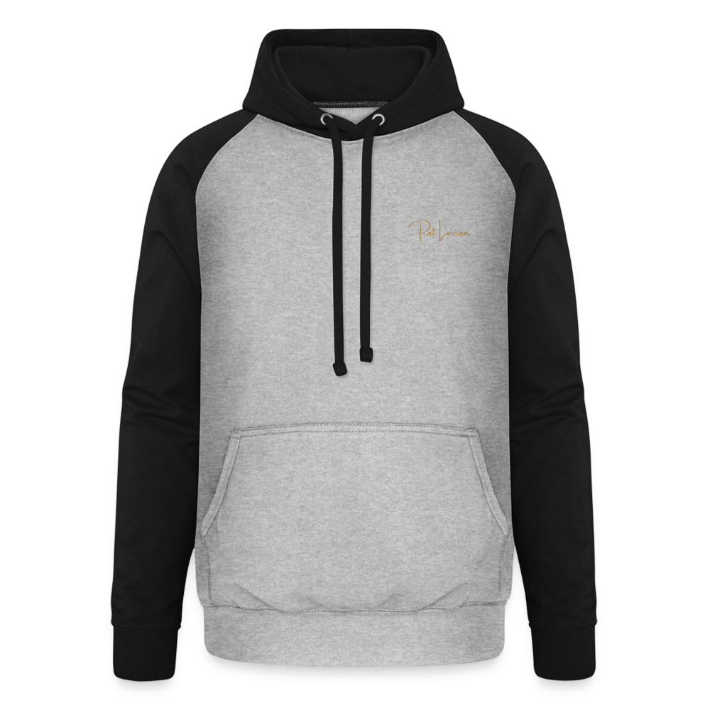 Pat Lorcan's Unisex Baseball Hoodie - heather grey/black