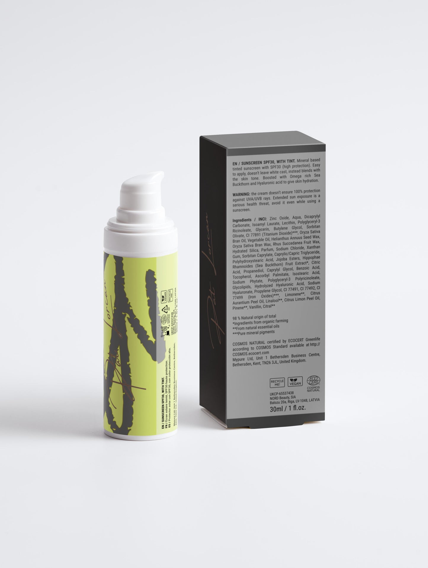 Sunscreen SPF30, with tint